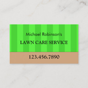 Lawn Care Service Simple Green Grass Maintenance Business Card