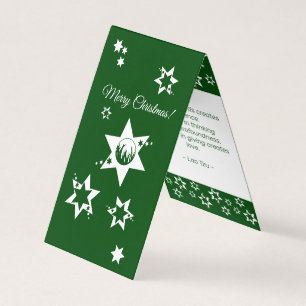 Lawn Care Service White-Green Christmas Stars Card