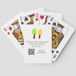 Lawn care services add name q r code website email playing cards