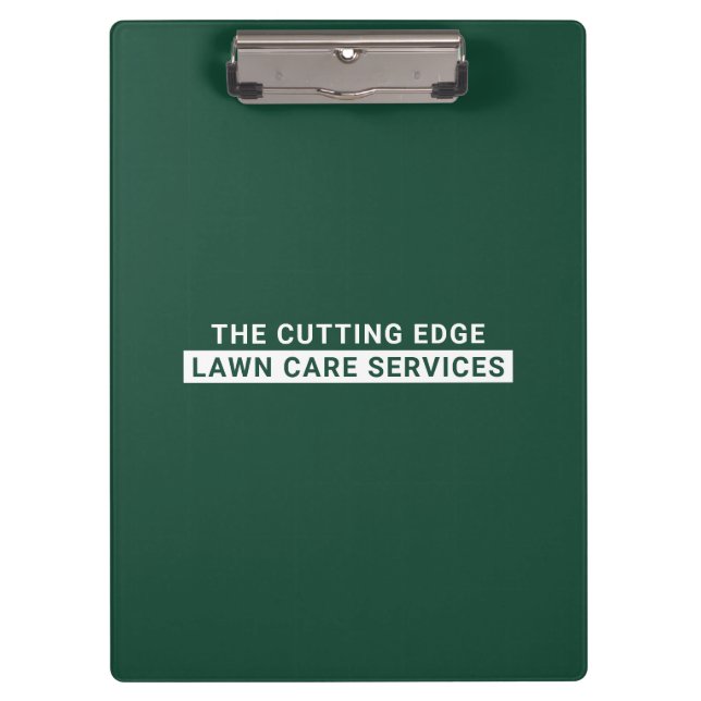 Lawn Care Services Green And White Clipboard (Front)