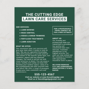 Lawn Care Services Green And White Flyer