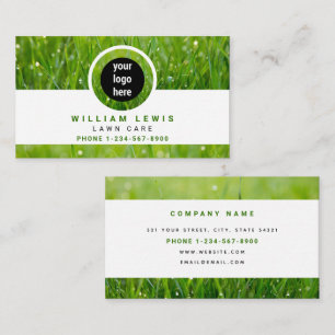 Lawn Care Simple Business Logo Landscaping Business Card