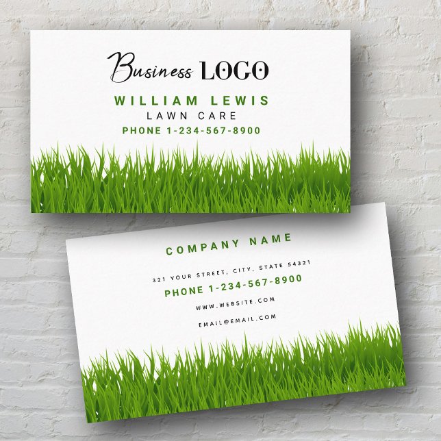Lawn Care Simple Landscaping Mowing Business Logo Business Card (Lawn Care Simple Landscaping Mowing Business Logo Business Card)
