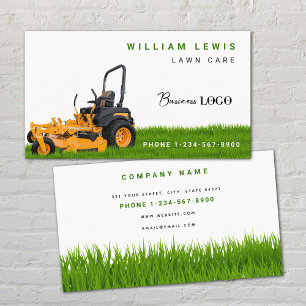 Lawn Care Simple Landscaping Mowing Business Logo Business Card