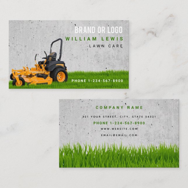 Lawn Care Simple Landscaping Mowing Business Logo Card (Front/Back)