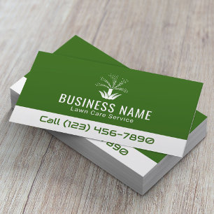 Lawn Care Sprinkler Logo Green Landscaping  Business Card