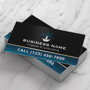 Lawn Care Sprinkler Logo Irrigation & Landscaping Business Card