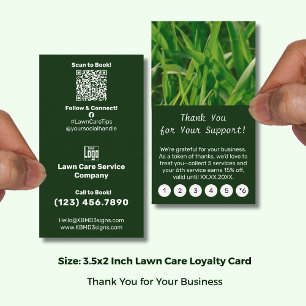 Lawn Care Thank You for Your Support! Loyalty Card