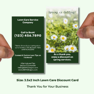 Lawn Care Thank you! on Spring Services Discount Card