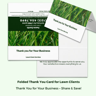 Lawn Care Thank You Referral Card Text-Only