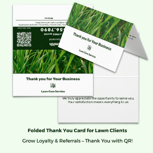 Lawn Care Thank You Referral Card with Logo