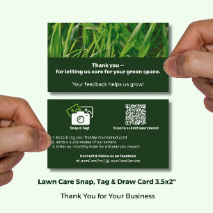 Lawn Care Thank You Testimonial & Photo  Referral Card