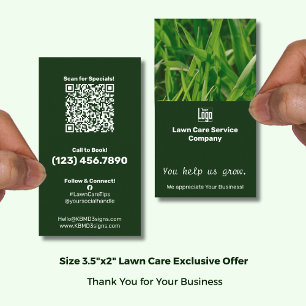 Lawn Care You Help Us Grow Appreciation Business Card