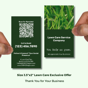 Lawn Care You Help Us Grow Thank You Business Card