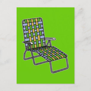 Lawn Chair Chaise Lounge Postcard