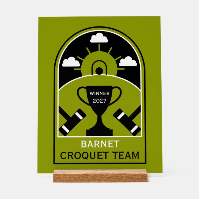 Lawn Croquet Acrylic Sign (Front)