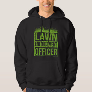 Lawn Enforcement Officer Mowing Funny Graphic for Hoodie
