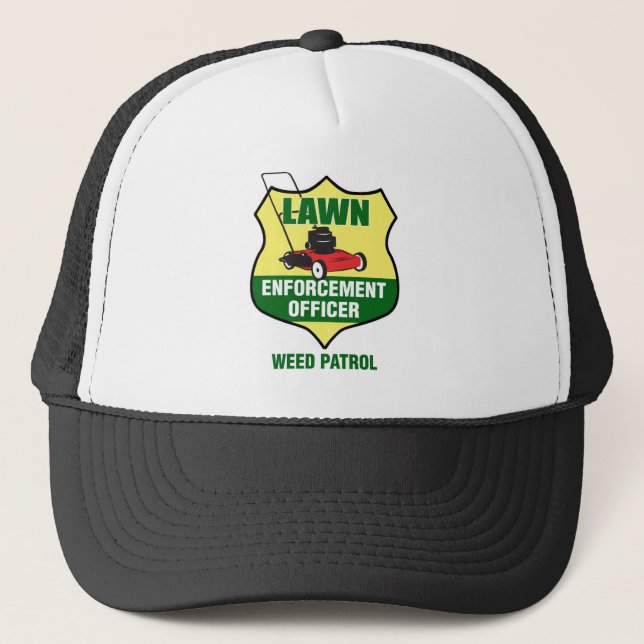 Lawn Enforcement Officer Trucker Hat (Front)
