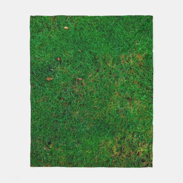 Lawn grass meadow texture yard fleece blanket (Front)