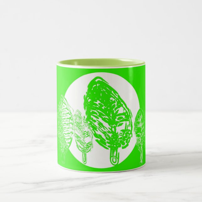 Lawn Green Trees and Moon Mugs (Center)