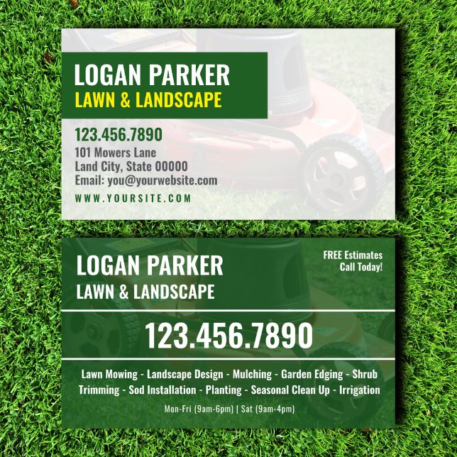Lawn & Landscape Business Contact Card (Creator Uploaded)