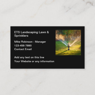 Lawn Landscaping And Sprinklers Business Cards