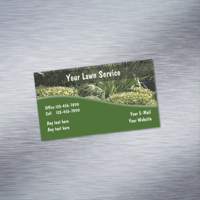 Lawn Landscaping Design Magnetic Business Card (In Situ)