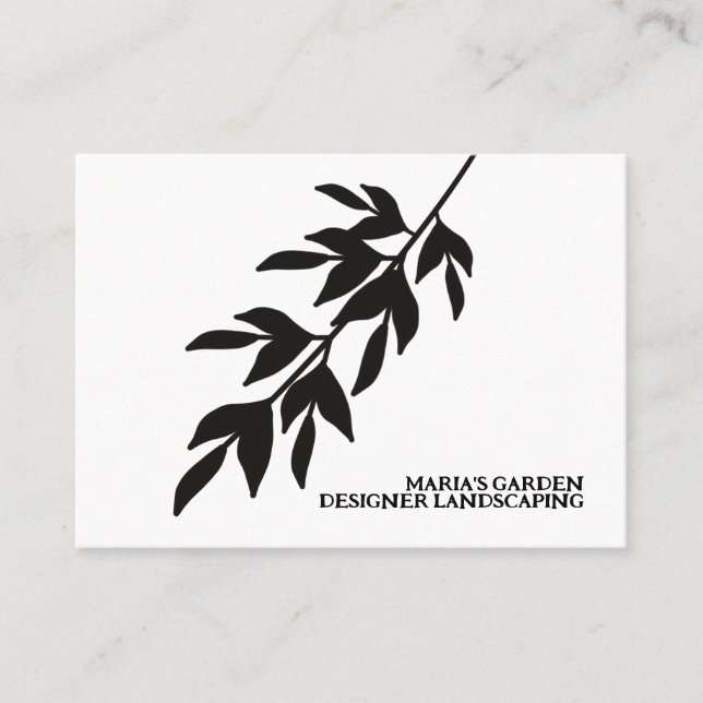 Lawn Landscaping Designer Botanical Leaf Business Card (Front)