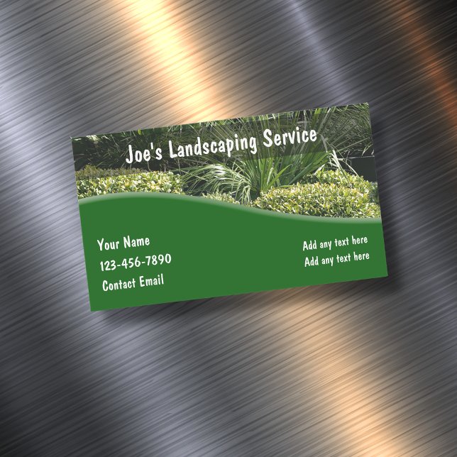 Lawn Landscaping Modern Business Card Magnets (Creator Uploaded)