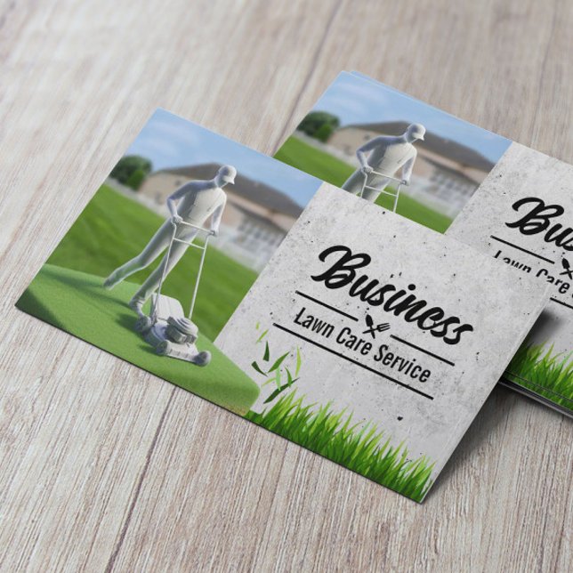 Lawn & Landscaping Service Professional Mowing Business Card (Creator Uploaded)