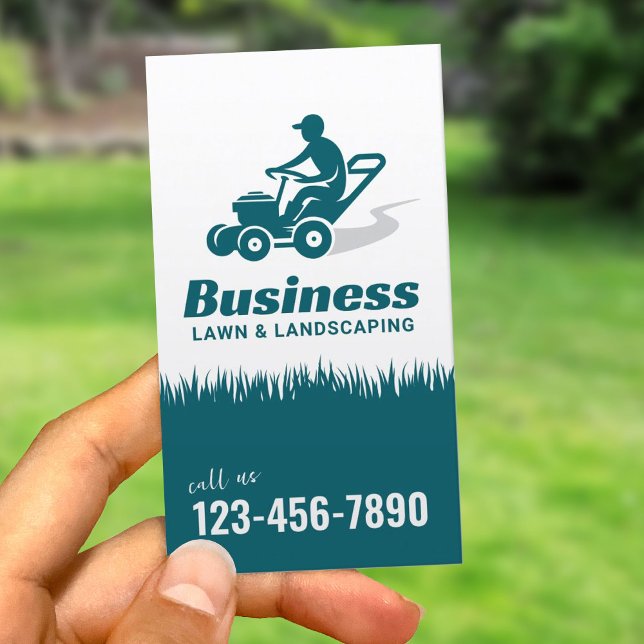 Lawn & Landscaping Service Riding Lawn Mower Business Card (Creator Uploaded)
