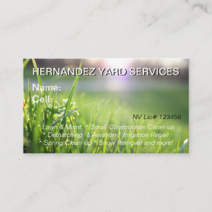 Lawn Maintenance & House Cleaning Business Card