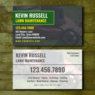 Lawn Maintenance Service Contact Card