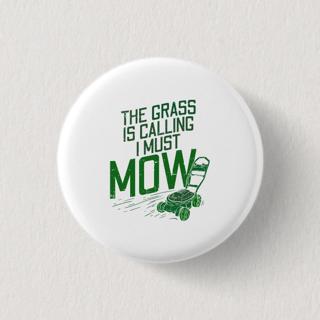 Lawn Mower 3 Cm Round Badge (Front)