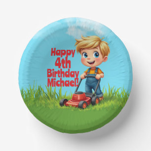 Lawn Mower Birthday Paper Plates Bowl