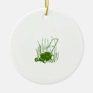 Lawn Mower Ceramic Tree Decoration