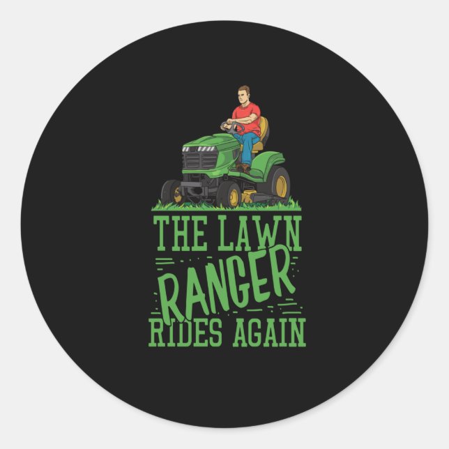 Lawn Mower Classic Round Sticker (Front)