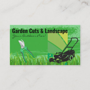 Lawn Mower Cutting   Grass   Landscapers Business Card