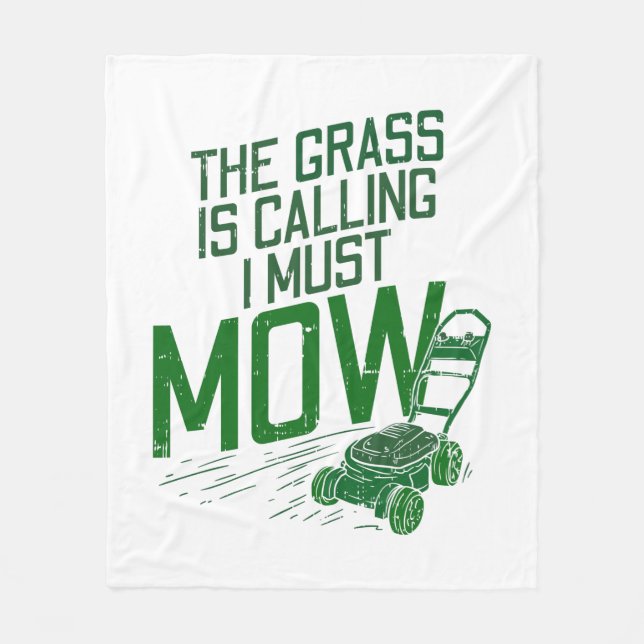 Lawn Mower Fleece Blanket (Front)