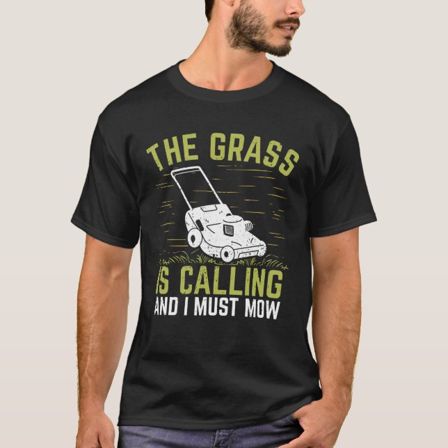 Lawn Mower Garden Gardener Gardening Gift T-Shirt (Front)