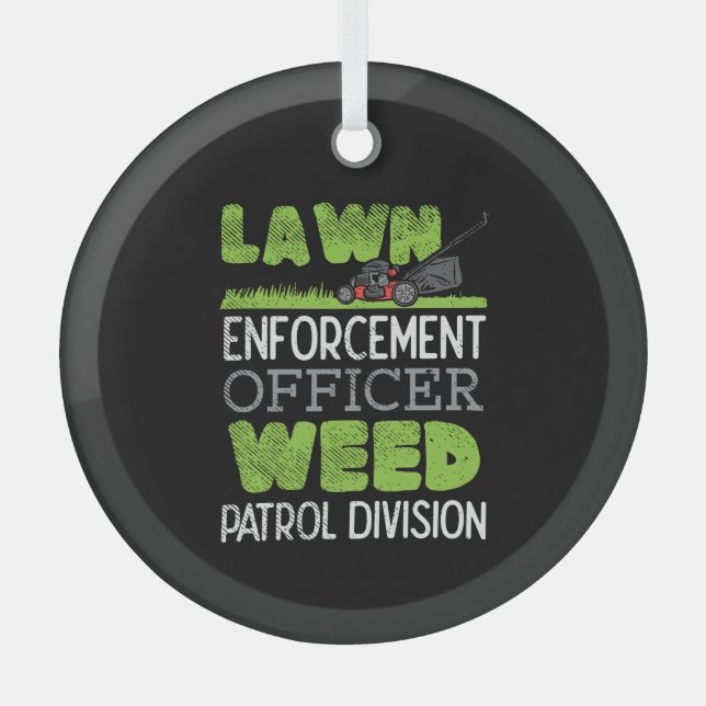 Lawn Mower Glass Tree Decoration (Front)