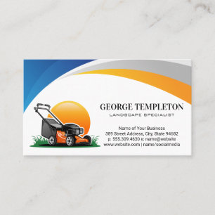 Lawn Mower Landscaping Gardening Business Card