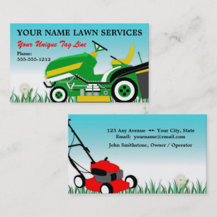 Lawn Mower Landscaping Groundskeeping Service Business Card