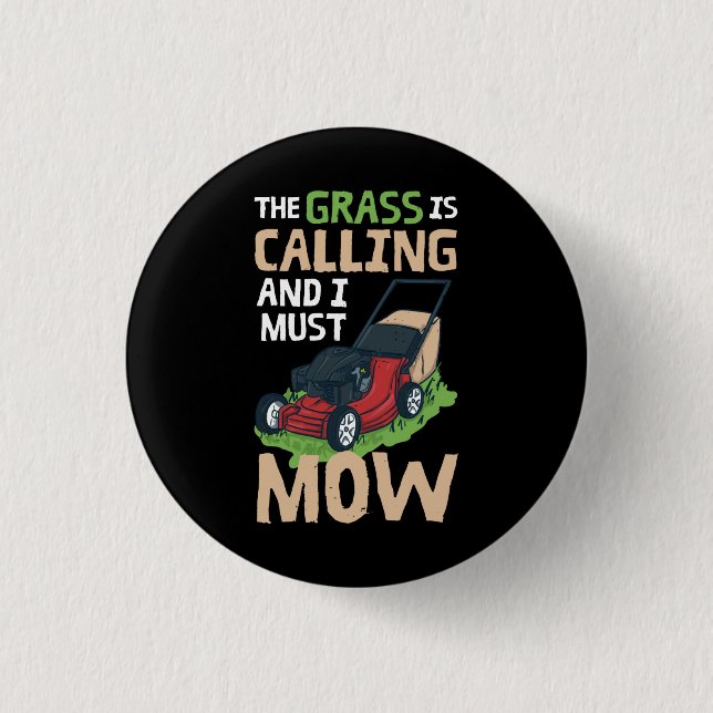 Lawn Mower Lawn Care 3 Cm Round Badge (Front)