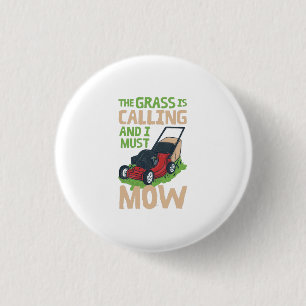 Lawn Mower Lawn Care 3 Cm Round Badge
