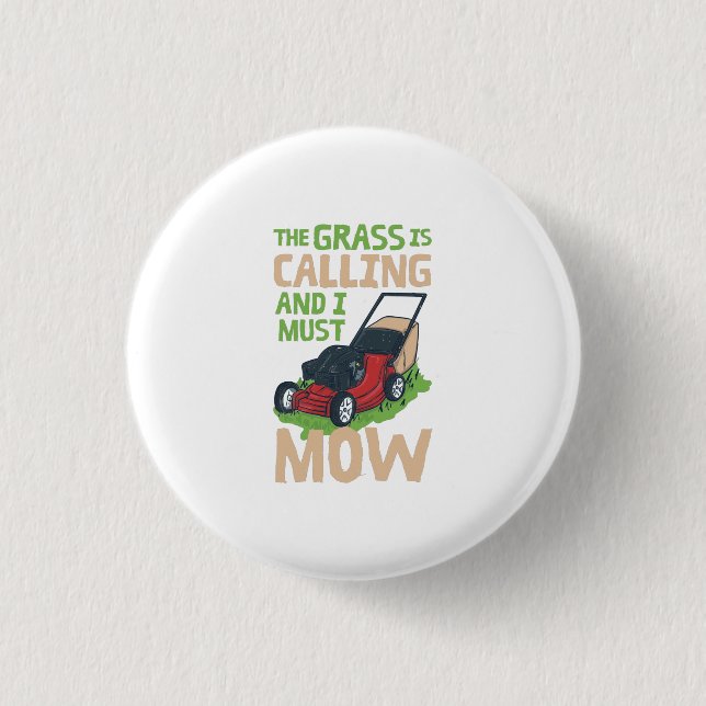 Lawn Mower Lawn Care 3 Cm Round Badge (Front)