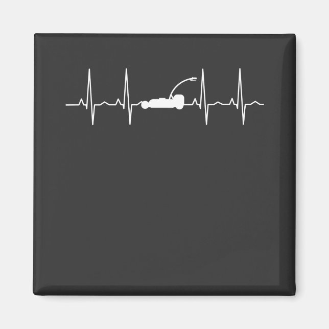 Lawn Mower Lawn Care Heartbeat Magnet (Front)