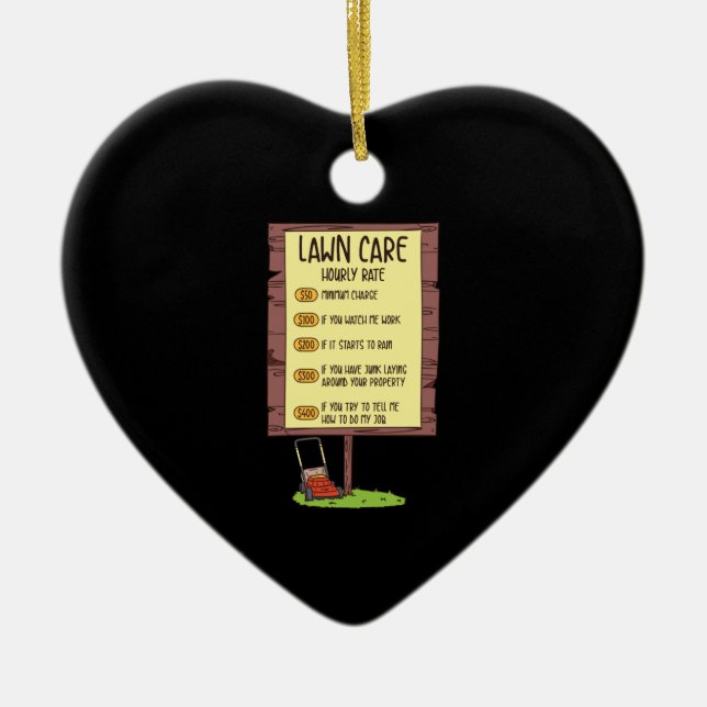 Lawn Mower - Lawn Care Hourly Rate Ceramic Tree Decoration (Front)