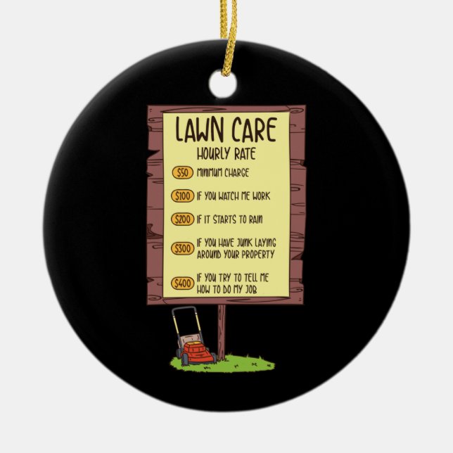 Lawn Mower - Lawn Care Hourly Rate Ceramic Tree Decoration (Front)