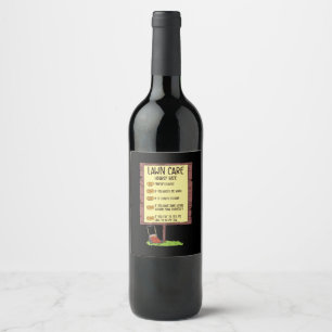 Lawn Mower - Lawn Care Hourly Rate Wine Label